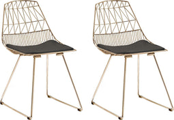 HARLAN - Eetkamerstoel - Goud - Staal