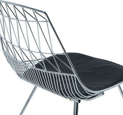 HARLAN - Eetkamerstoel - Zilver - Staal