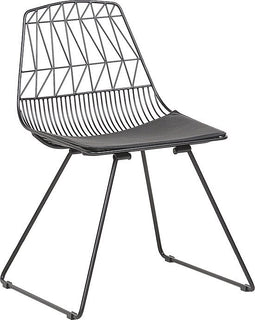 HARLAN - Eetkamerstoel - Zwart - Staal