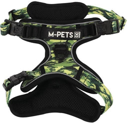 Harnas - M PETS - WANDELEN - Camouflage S - Gewatteerde stof - Veiligheidsclip - Handvat - Achter-/voorlijn