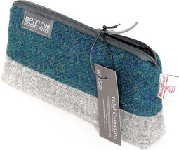 Harris Tweed Make-up tas Blauwgroen gemeleerd