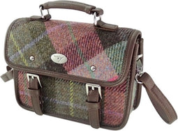 Harris Tweed Mini Tas (Bervie) Gedempt Groen & Paars