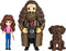 Harry Potter Magical Minis - Hermelien Griffel en Hagrid - 7,5cm