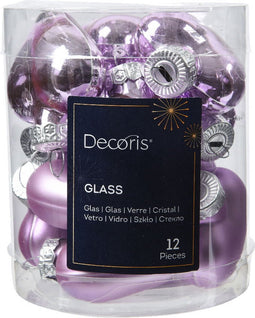 Hart glas l2b4.5h4 cm fris lila 12st