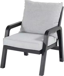 Hartman Ibiza Loungestoel Antraciet - Lichtgrijze Kussens