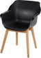 Hartman Sophie Studio dining armstoel - Carbon Black - Teak poot