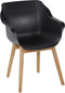 Hartman Sophie Studio dining armstoel - Carbon Black - Teak poot
