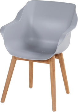 Hartman Sophie Studio dining armstoel - Misty Grey - Teak poot