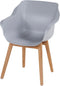 Hartman Sophie Studio dining armstoel - Misty Grey - Teak poot