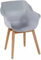 Hartman Sophie Studio dining armstoel - Misty Grey - Teak poot
