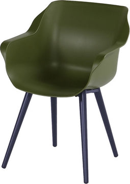 Hartman Sophie Studio dining armstoel - Moss Green - Carbon Black poot