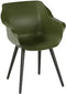 Hartman Sophie Studio dining armstoel - Moss Green - Carbon Black poot