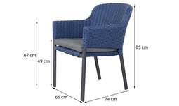 Hartman Tuinstoel Cairo - Blauw - Stapelbaar