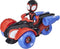 Hasbro Gaming, Disney Junior Spidey Miles-Morales figuur met 2-in1 Techno-Racer Convertible, Blauw / Rood