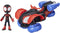 Hasbro Gaming, Disney Junior Spidey Miles-Morales figuur met 2-in1 Techno-Racer Convertible, Blauw / Rood