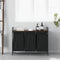 vidaXL - Wasmand - 3 - vakken - met - plank - bruin - eikenkleurig