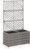 vidaXL - Latwerkplantenbak - verhoogd - met - potten - 83x30x130 - cm - rattan - bruin