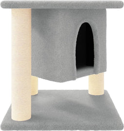 vidaXL - Kattenmeubel - met - sisal - krabpalen - 37 - cm - lichtgrijs