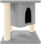 vidaXL - Kattenmeubel - met - sisal - krabpalen - 37 - cm - lichtgrijs