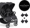 Hauck Uptown Duo Tweeling- en duobuggy - extra grote zonnekap - Melange Black