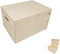 HAUDT® Houten kist met klepdeksel - 39,5 x 29,5 x 23 cm - inhoud 27,6L - grenen houten kistje - opbergkisten