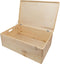 HAUDT® Houten kist met klepdeksel - 39,5 x 29,5 x 23 cm - inhoud 27,6L - grenen houten kistje - opbergkisten