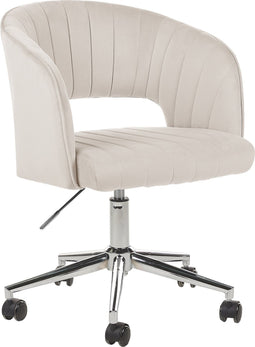 KATONAH - Bureaustoel - Beige - Fluweel