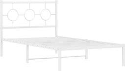 vidaXL - Bedframe - met - hoofdbord - metaal - wit - 100x200 - cm