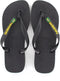 Havaianas Brasil Logo Slippers Unisex - Black/Yellow - Maat 39/40