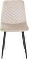 HAVRE - Eetkamerstoelen set van 4 - Beige - Fluweel