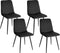 HAVRE - Eetkamerstoelen set van 4 - Zwart - Fluweel