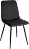 HAVRE - Eetkamerstoelen set van 4 - Zwart - Fluweel