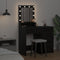 vidaXL - Zwarte - Eiken - Kaptafel - met - LED - Verlichting - - - 50x41x135 - cm