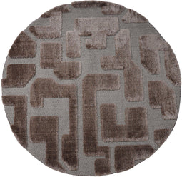Veer Carpets Liana - Vloerkleed - Hoog-laag patroon - Bruin ø160 cm