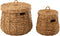 J-Line mand Maurice Waterhyacint - jute - naturel - 2 stuks