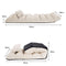 Coast vloerstoel - 5-weg verstelbare suede kussenstoel - 175 x 55 x 20 cm - beige
