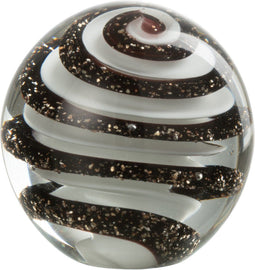 J-Line presse-papier Golf - glas - zwart/wit - small