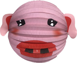 Haza Lampion varken - 20 cm - roze - papier - Sint maarten/kinderfeestje lampionnen