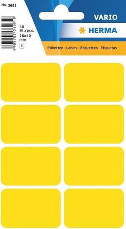 Haza Original Etiketten 40 Stuks 26 X 40 Mm Geel