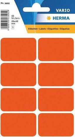 Haza Original Etiketten 40 Stuks 26 X 40 Mm Rood