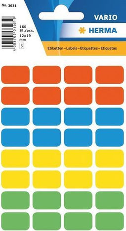 Haza Original Etiketten Vierkant 160 Stuks 12 X 19 Mm Multicolor