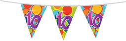 Haza Vlaggetjes - 10 jaar - leeftijd verjaardag - plastic - 10 meter