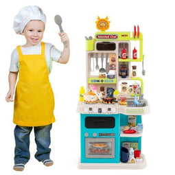 Coast Keukenspeelset - Speelkeuken - Licht geluid stoomfunctie - Blauw (54-delige set)