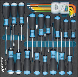 Hazet Schroevendraaierset Werkplaats 26-delig Plat, Kruiskop Phillips, Binnen-Torx