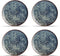 Hazy Blue Plat Dinerbord - Porselein - Ø 26 cm - Set van 4