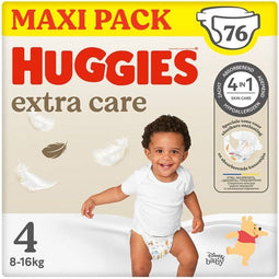 Huggies® Extra Care - Babyluiers Maat 4 (8 tot 16 kg) - 76 luiers met vochtindicator en Disney designs (2 pakken)