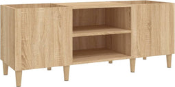 vidaXL - Platenkast - 121x38x48 - cm - bewerkt - hout - sonoma - eikenkleurig