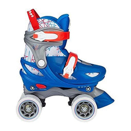Nijdam Geo Metricker - Rolschaatsen - Verstelbaar 33-36 - Blauw/Rood/Wit/Zilvergrijs