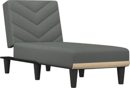 vidaXL - Chaise - longue - stof - donkergrijs