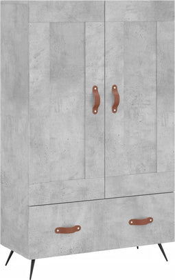 vidaXL - Hoge - kast - 69,5x31x115 - cm - bewerkt - hout - betongrijs